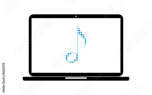 Pixel Icon Laptop - Musiknote