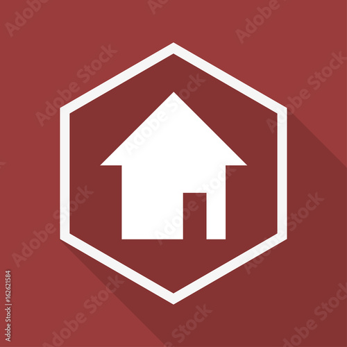 Poly Button mit Schatten - Haus