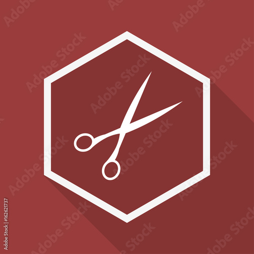 Poly Button mit Schatten - Bastelschere