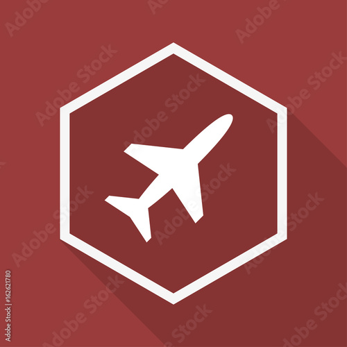 Poly Button mit Schatten - Flugzeug