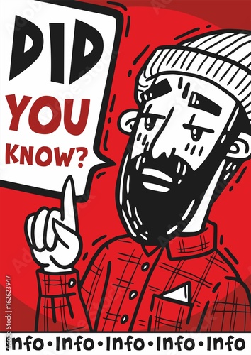Poster did you know hipster shows up finger red