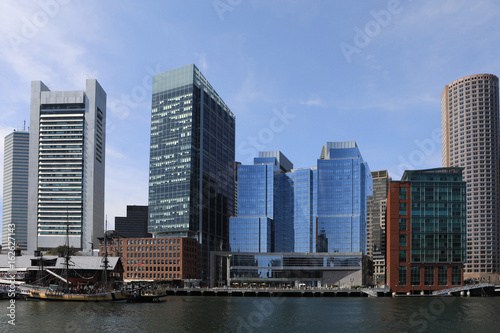 View of the Boston, Massachusetts harbor skyline