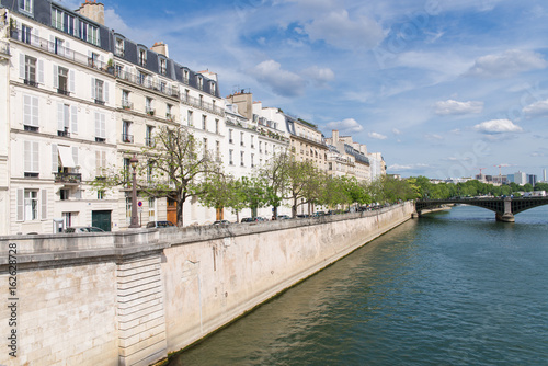     Paris, view of ile saint-louis and quai d'Orleans, the Seine 