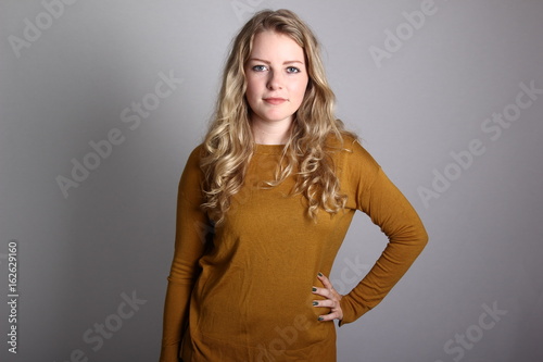 Beautiful young caucasian woman