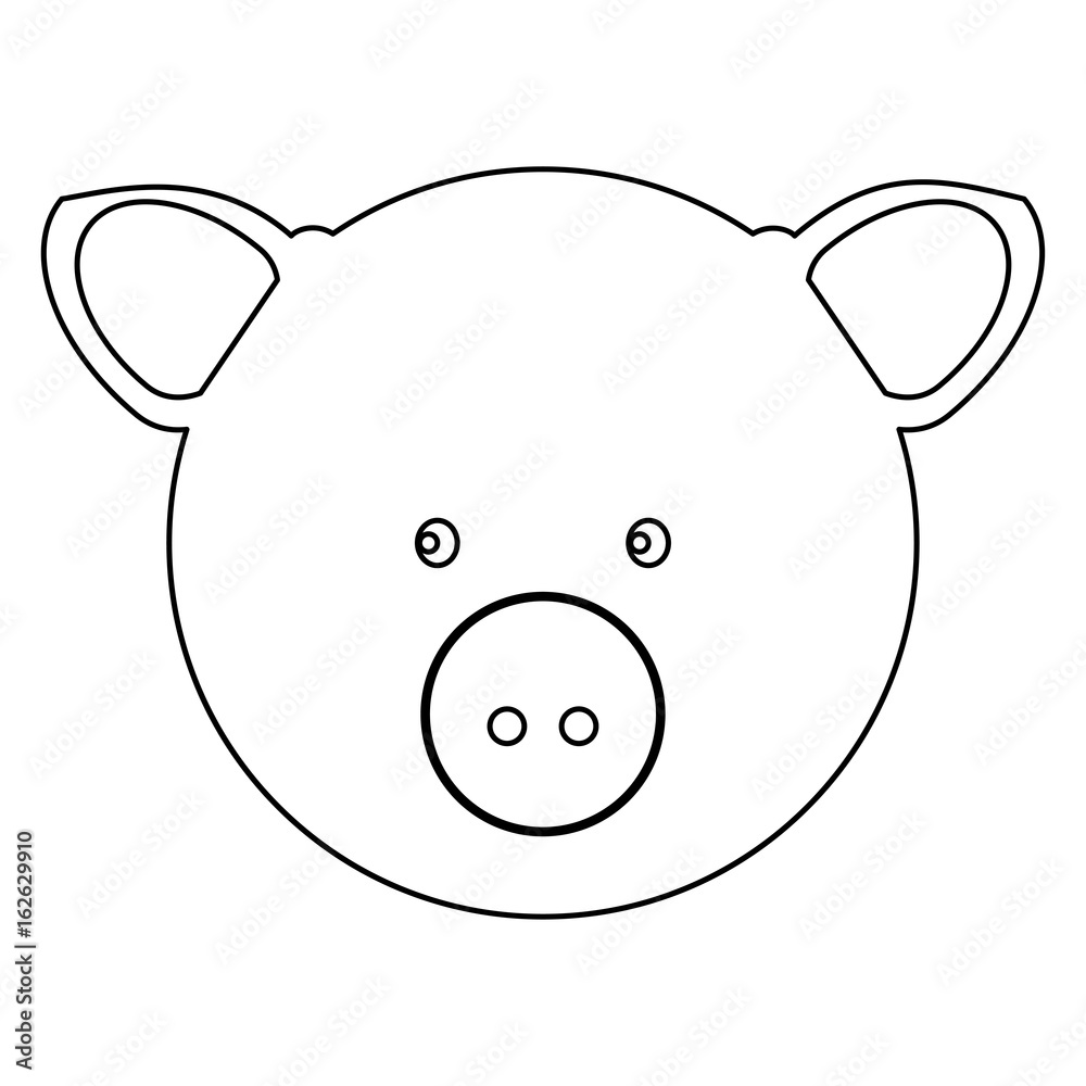 Pig head the black color icon . Pig head the black color icon .