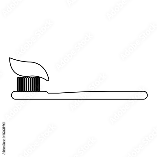 Tooth paste and brush   the black color icon .