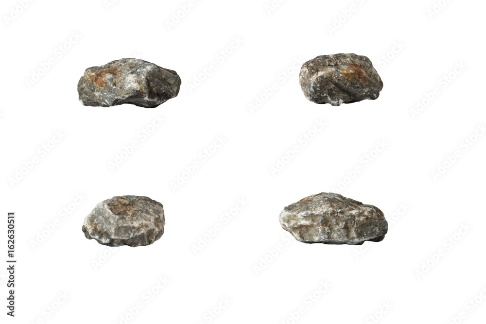 Group Set Stones isolated on white background Group Set Stones isolated on white background