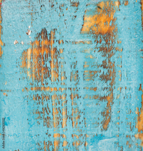 Blue painted old rustic shabby wood texture and background