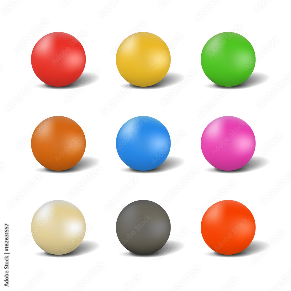 Set of balls for playing snooker, vector illustration. Set of balls for playing snooker, vector illustration.