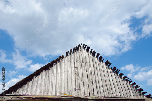 wooden roof of house