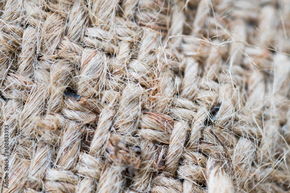 Closeup of woven brown sack texture background