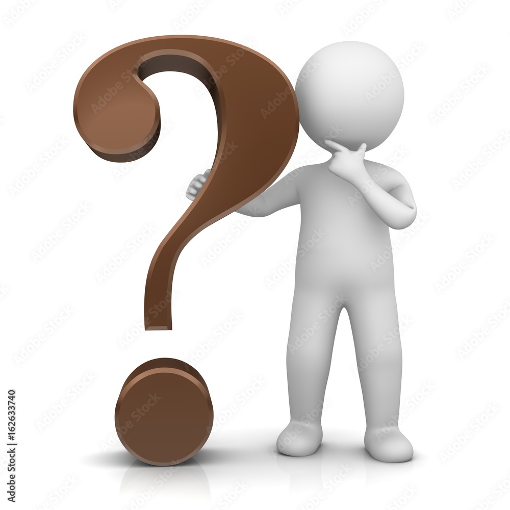 question mark 3d brown interrogation point asking sign punctuation mark