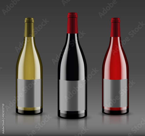 Mockup wine bottle. vector design.