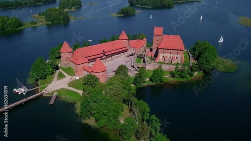 Lithuania Trakai castle on the lakes video photo