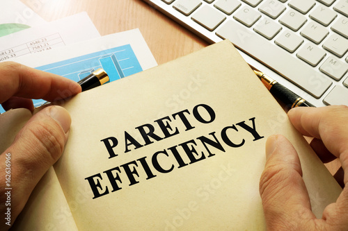 Book with title Pareto Efficiency in an office. photo