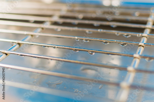 Raindrops on a grid photo