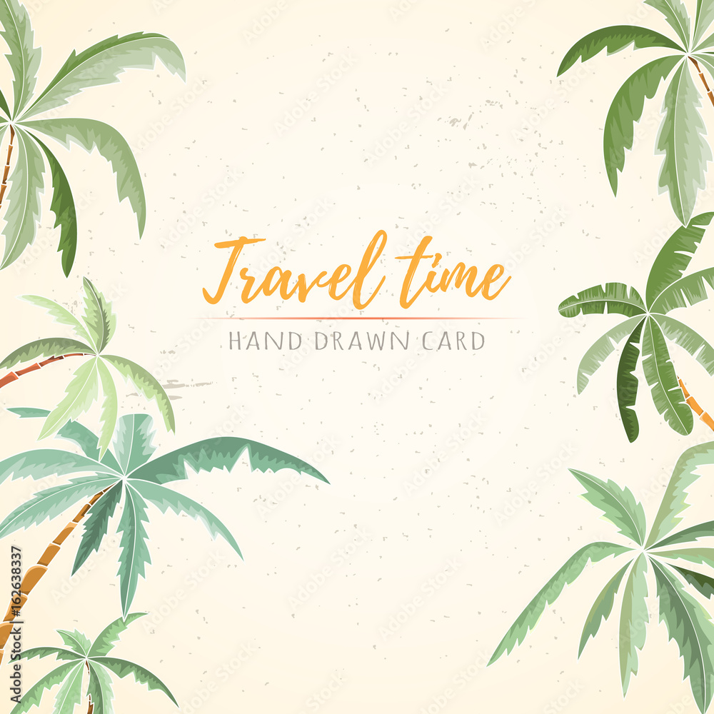 Hand drawn holiday travel card