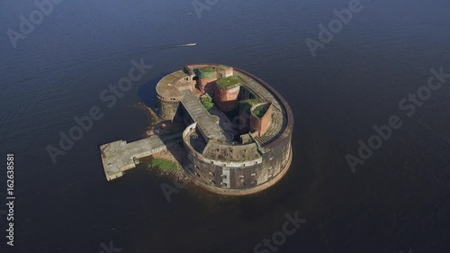 Aerial view of Fort Alexander I near Kronstadt and Saint Petersburg