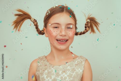 Photography happy party confetti child portrait