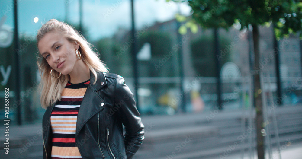 Pretty fashion woman in a city in Europe. Pretty fashion woman in a city in Europe.