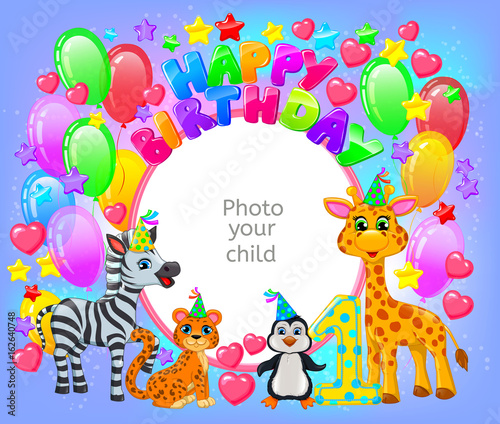 Birthday party frame your baby photo