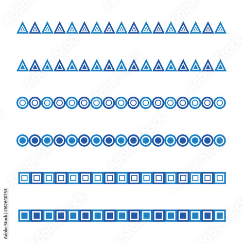 Sea wave concept. Set of designs.Triangular, circle and square