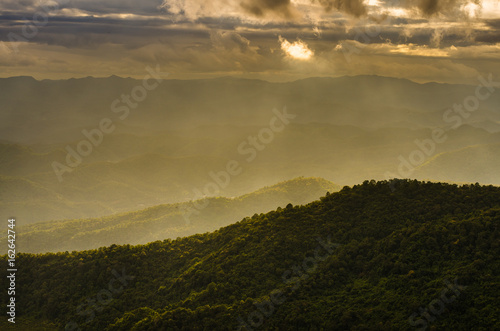 Sunset Viewpoint at  doi pui Chiang mai thailand photo