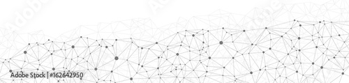 Abstract dotted network triangles white background vector grayscale