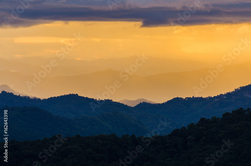 Sunset Viewpoint at  doi pui Chiang mai thailand © Wisawa