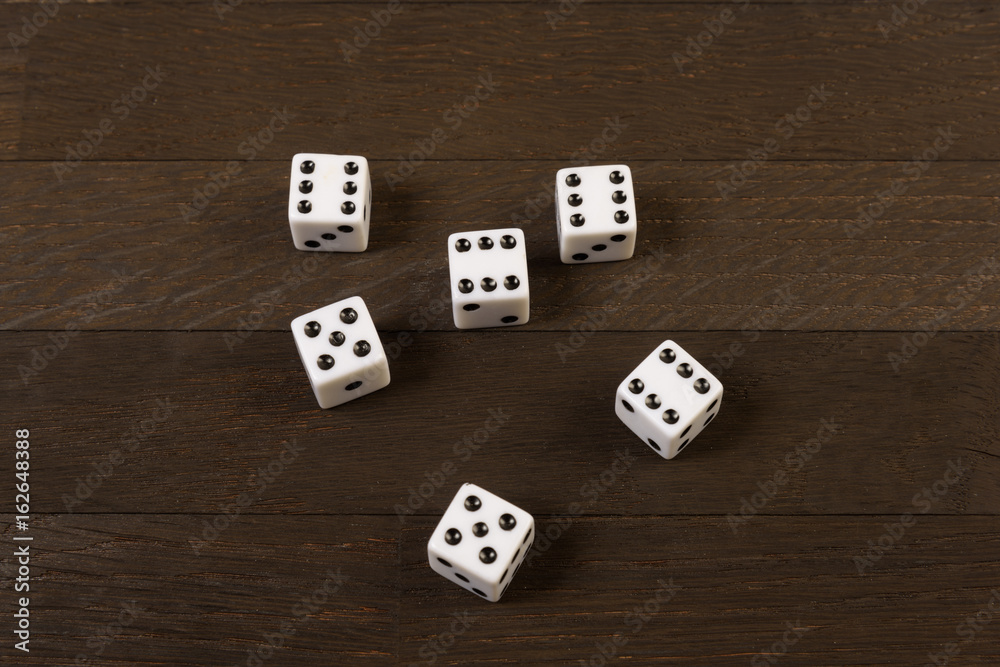 dices on a table