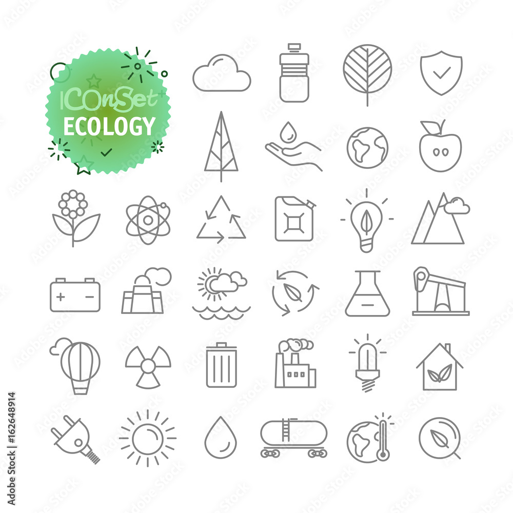 Sipmple icons collection. Web and mobile app outline icons set. Ecology Sipmple icons collection. Web and mobile app outline icons set. Ecology