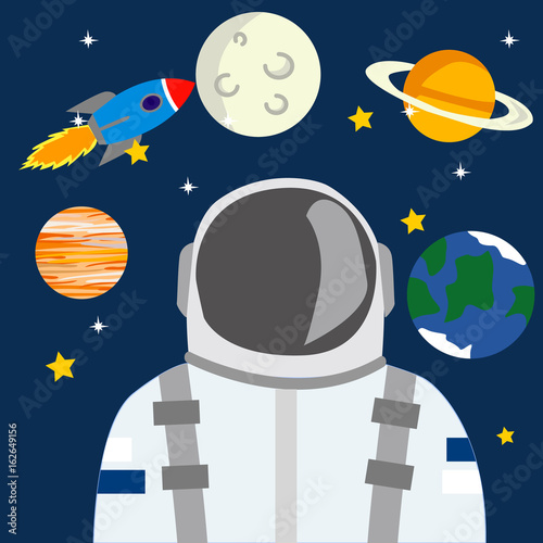 astronaut in space illustration