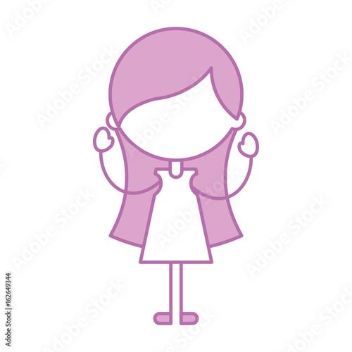 cute girl character icon vector illustration design