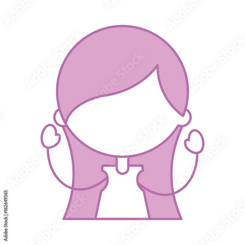 cute girl character icon vector illustration design