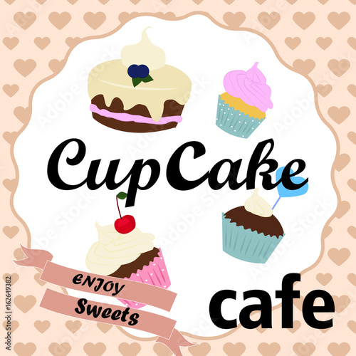 Vintage cupcake poster design