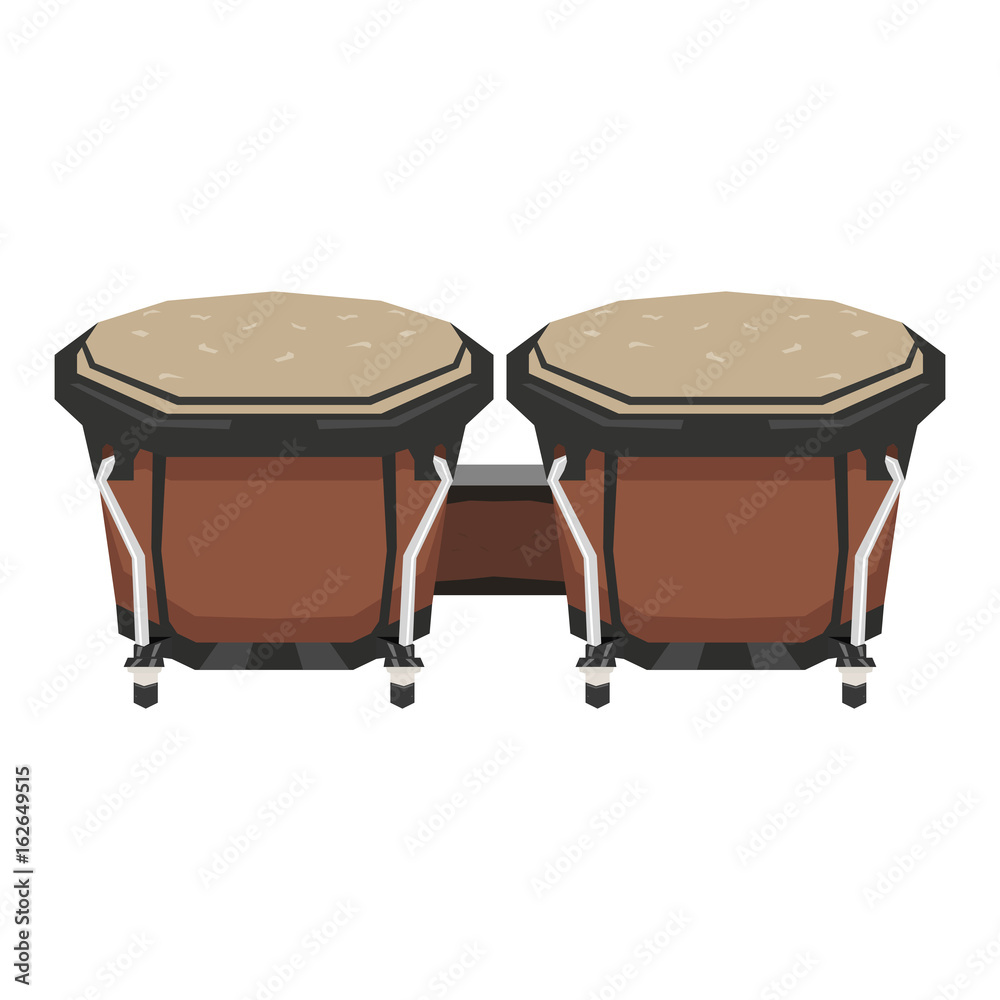 Isolated geometric bongo drums on a white background, Vector illustration Isolated geometric bongo drums on a white background, Vector illustration