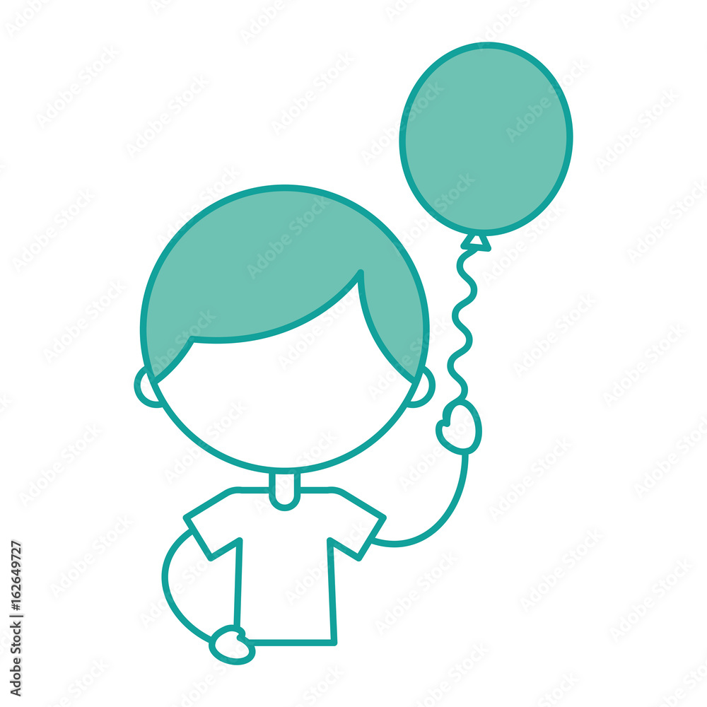cute boy with balloon air character vector illustration design cute boy with balloon air character vector illustration design
