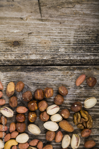 Different kinds of nuts.
