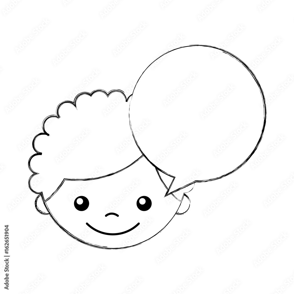 cute boy with speech bubble character vector illustration design cute boy with speech bubble character vector illustration design