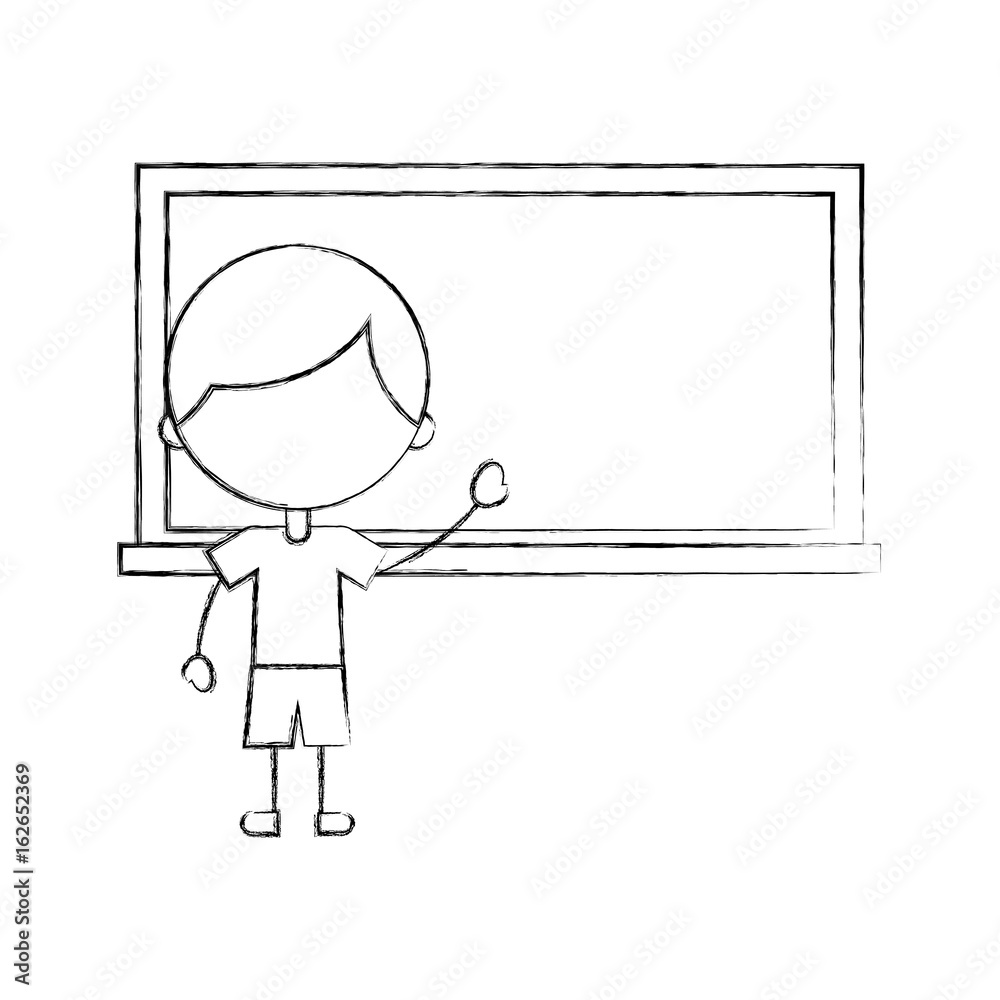 cute boy with chalkboard character icon vector illustration design cute boy with chalkboard character icon vector illustration design