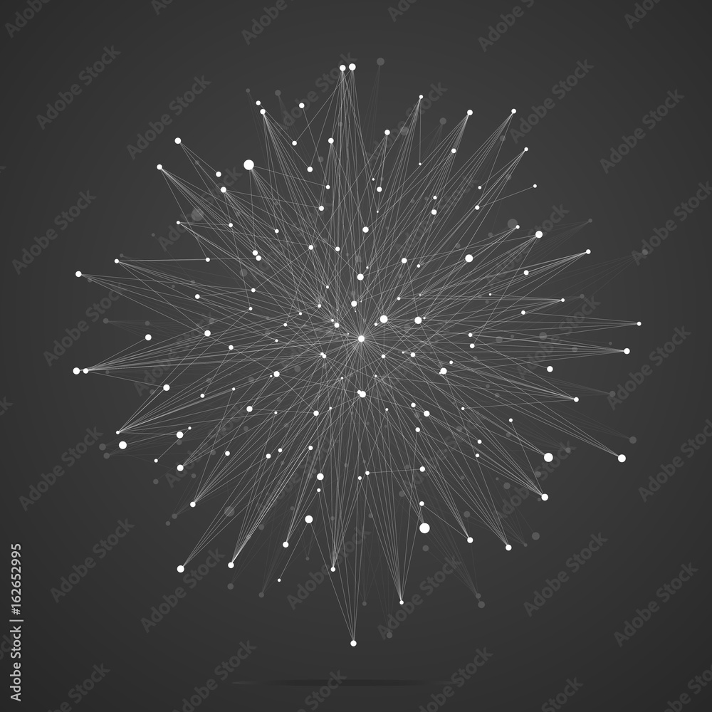 Fototapeta premium Geometric Abstract Background With Connected Line And Dots.