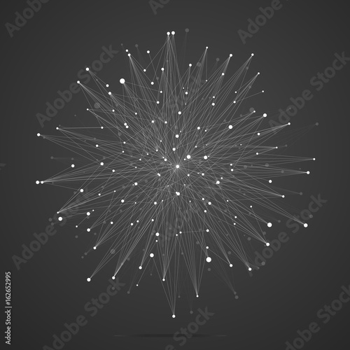 Geometric Abstract Background With Connected Line And Dots.
