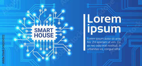 Smart House Technology Control System Icon Infographic With Copy Space Vector Illustration