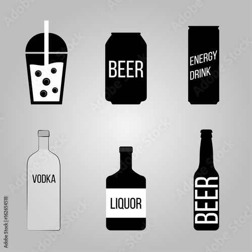 Drink icons set. photo