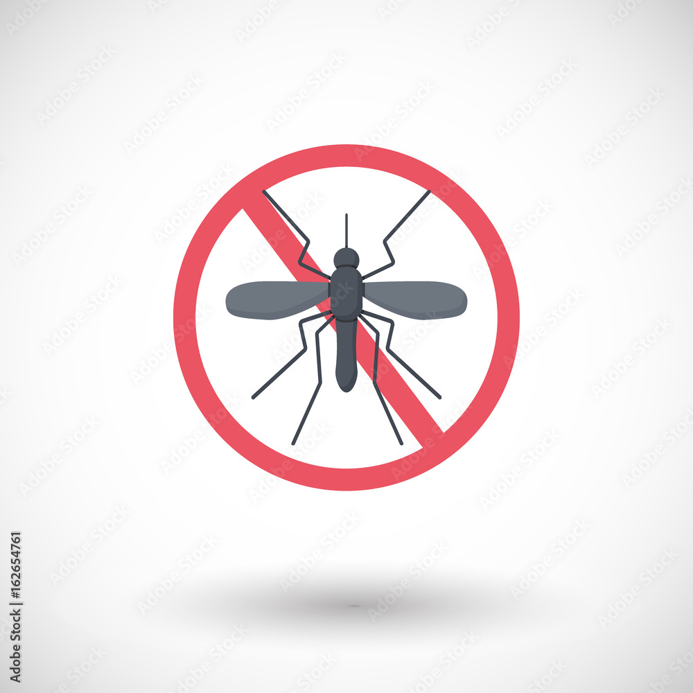 Stop mosquito vector flat icon