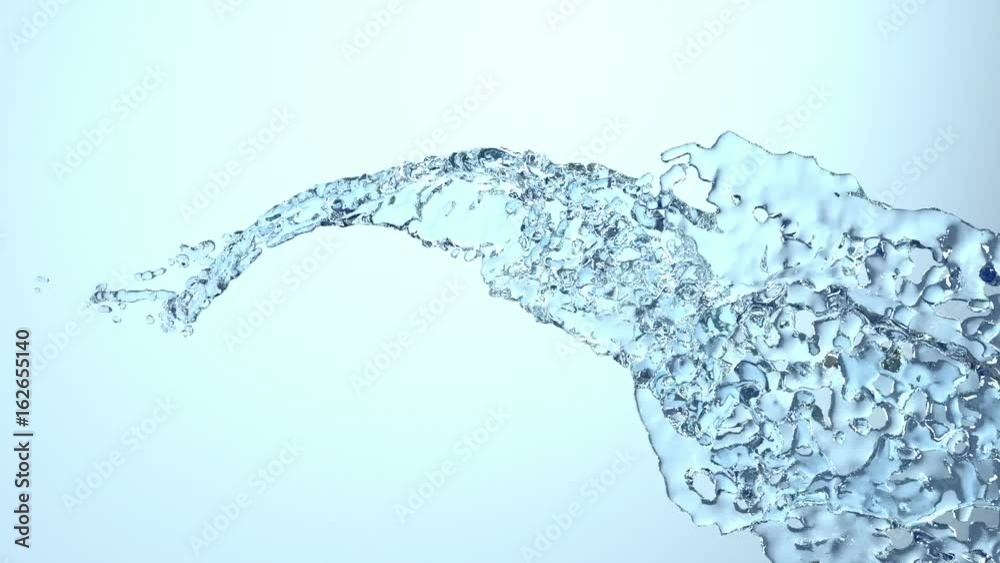 flow of liquid like water fly in air. Stream of water move in slow motion. ver8