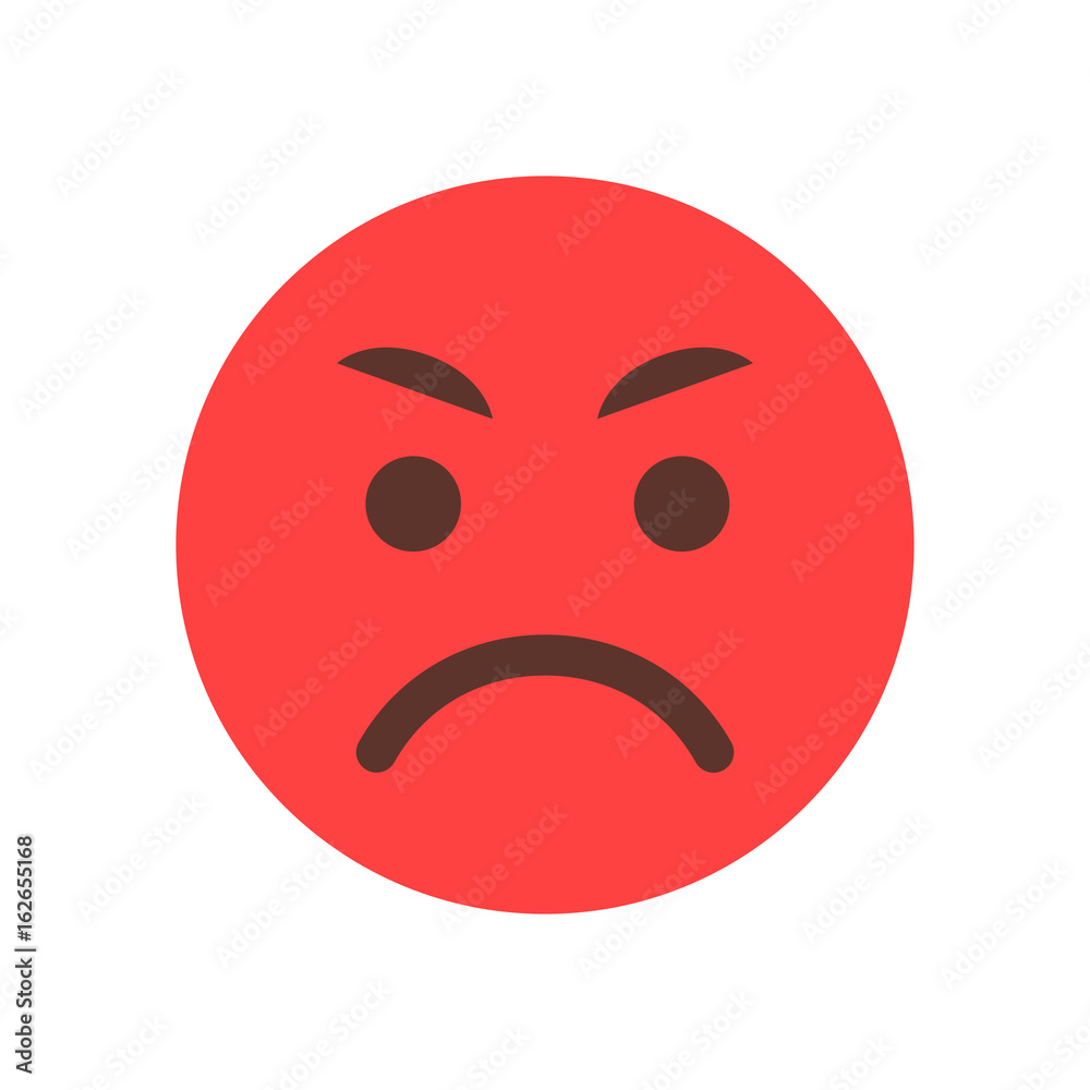 Vetor de Red Angry Cartoon Face Emoji People Emotion Icon Flat Vector  Illustration do Stock | Adobe Stock