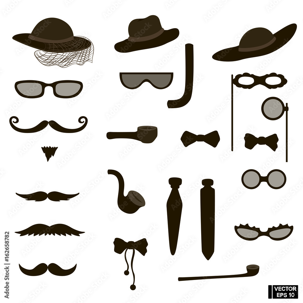silhouettes photo booth props set Stock Vector | Adobe Stock