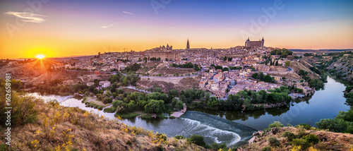 Aerial top view of Toledo, historical capital city of Spain
 photo