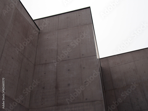 exterior grey concrete corners with white background